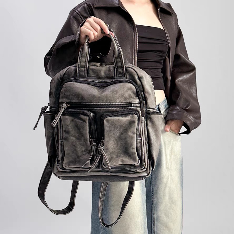 Leather Backpack Vintage - حقائب ظهر فاخرة من جلد البولي