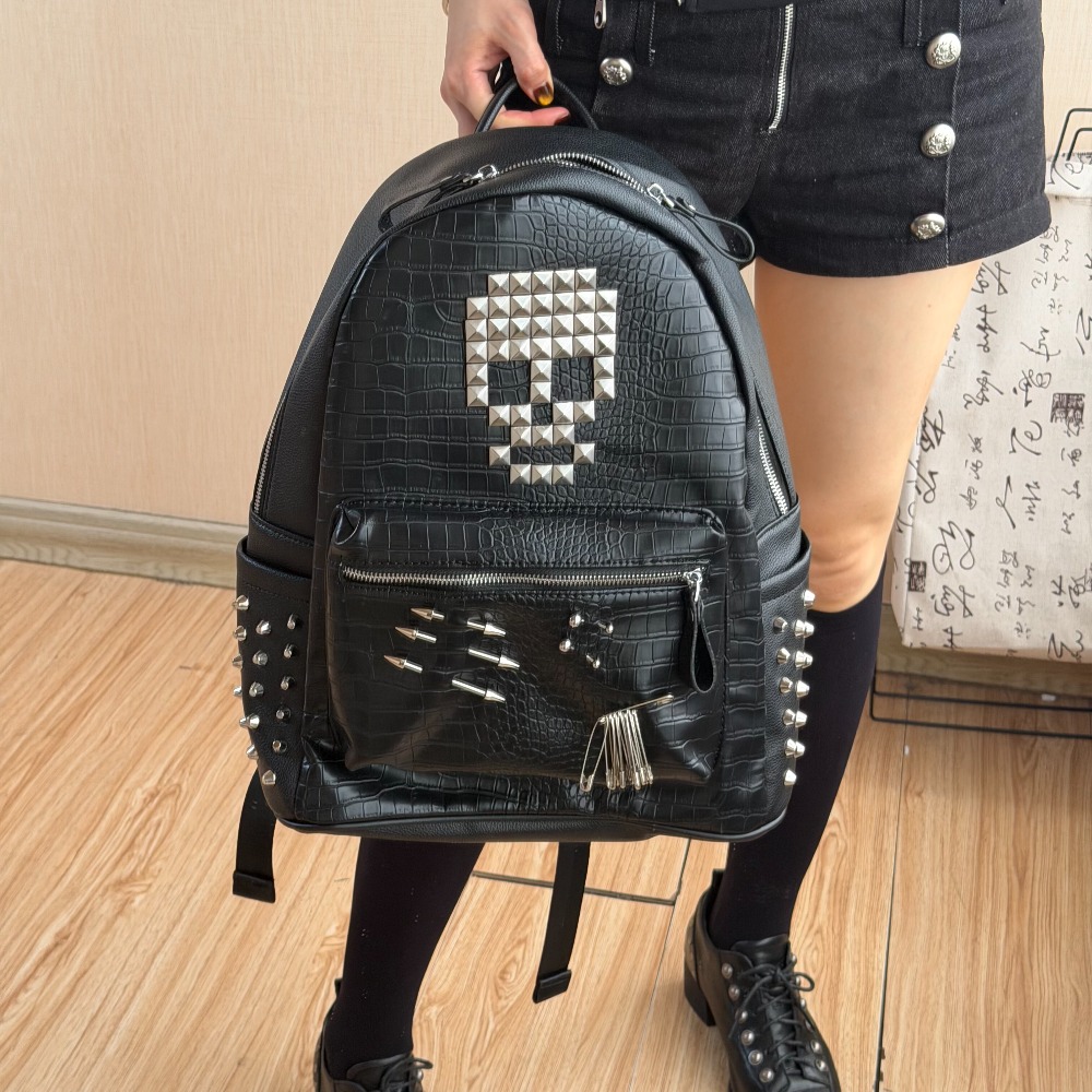 Fashion Backpack Women - حقيبة ظهر أصلية بنمط جلد التمساح