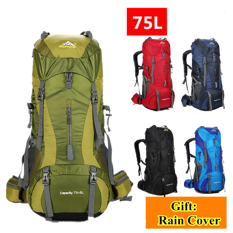 Rain Cover Backpack - حقيبة ظهر 75L للرجال والنساء للمشي