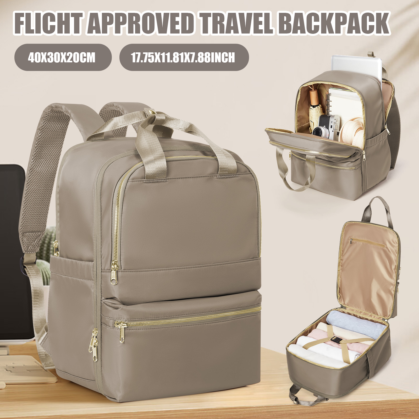 Fashion Backpack Women - Ryanair 40x30x20 حقيبة السفر للنساء، المعلم