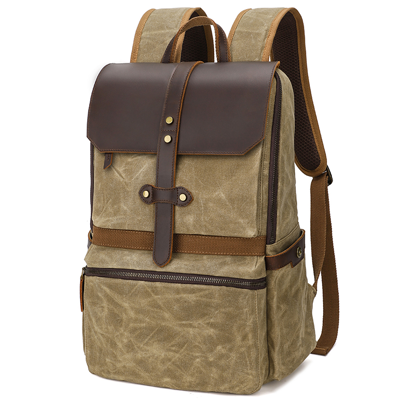 Canvas Backpack Casual - خمر 15.6 بوصة محمول على ظهره