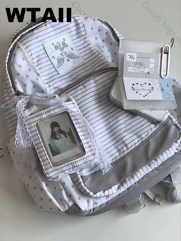 حقيبة ظهر عصرية مخططة منقطة لل - مراجعة Canvas Backpack Casual وسعره