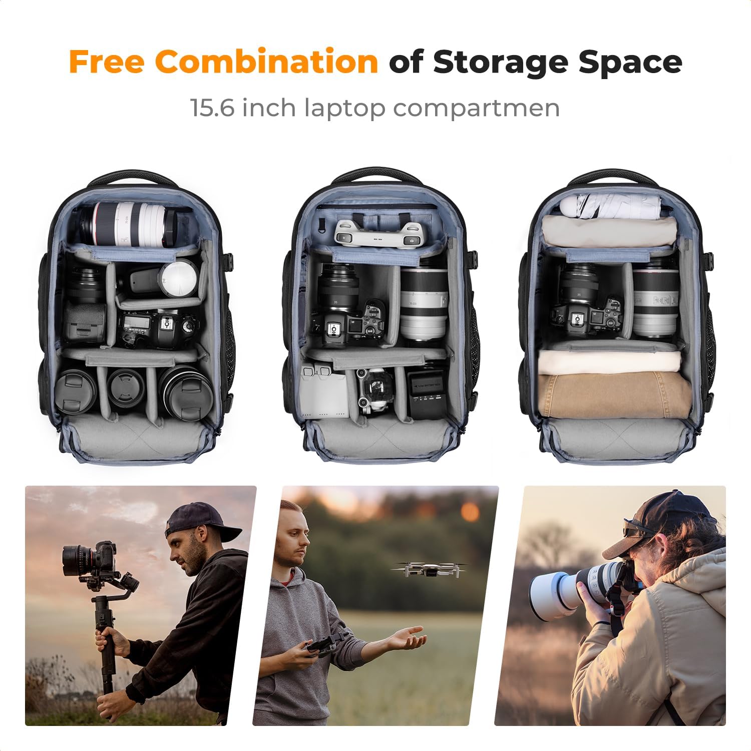حقيبة ظهر للكاميرا من K&F CONC - مراجعة Laptop Backpack 15.6 وسعره