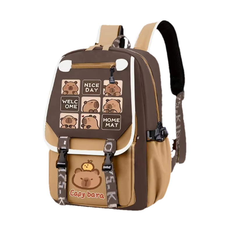 Kawaii Capybara أنيق الكاكي طف - مراجعة School Backpack Teen وسعره