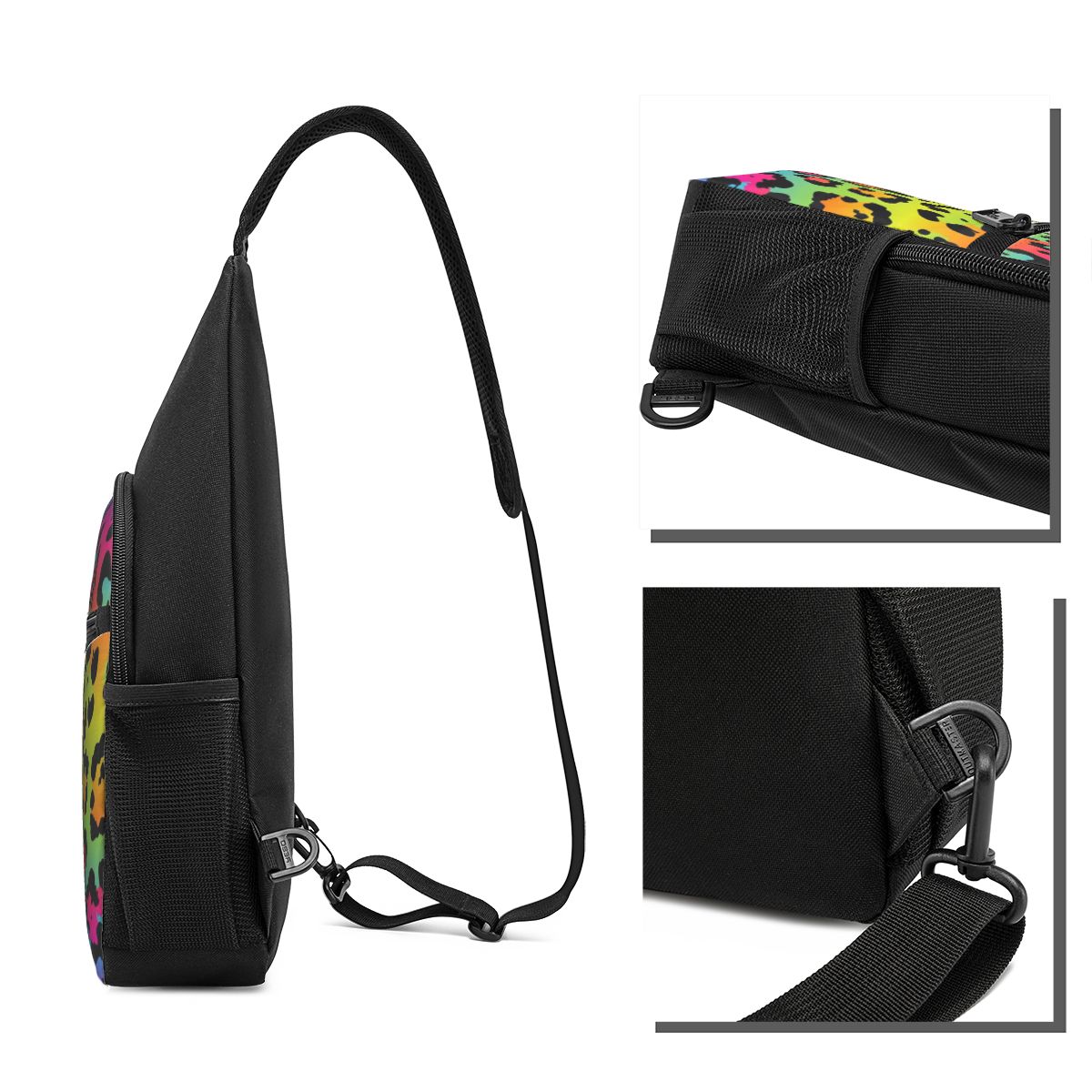 حقيبة صدر بطبعة جلد الفهد بألو - مراجعة Sling Backpack Shoulder وسعره