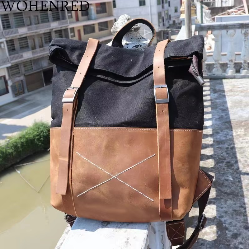 حقيبة ظهر عصرية للرجال من القم - مراجعة Leather Backpack Vintage وسعره