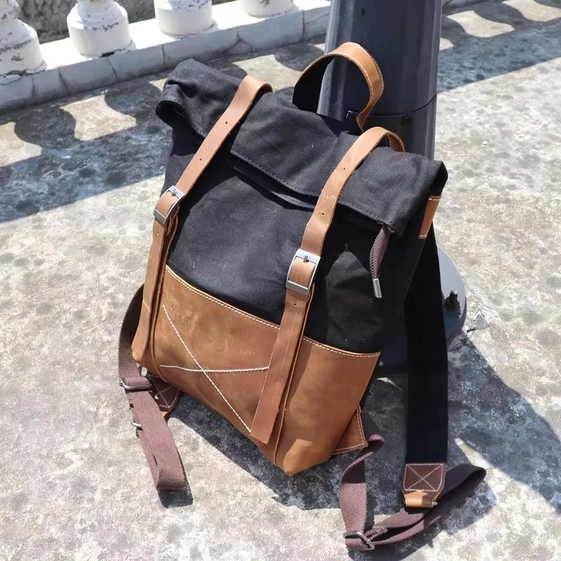 حقيبة ظهر عصرية للرجال من القم - مراجعة Leather Backpack Vintage وسعره