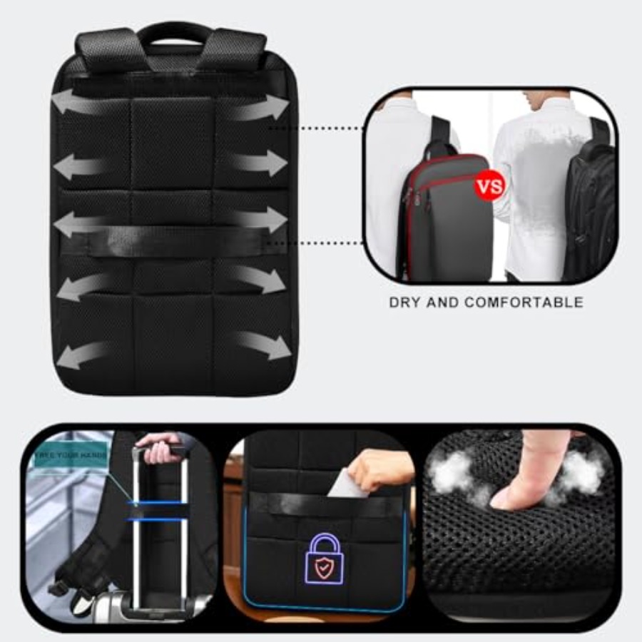 حقيبة ظهر نحيفة وقابلة للتوسيع - مراجعة Travel Backpack Anti Theft وسعره
