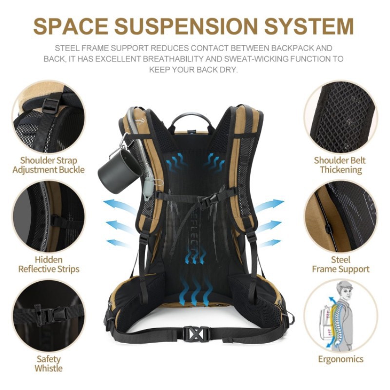 حقيبة ظهر كبيرة مقاومة للماء و - مراجعة Hiking Backpack Waterproof وسعره