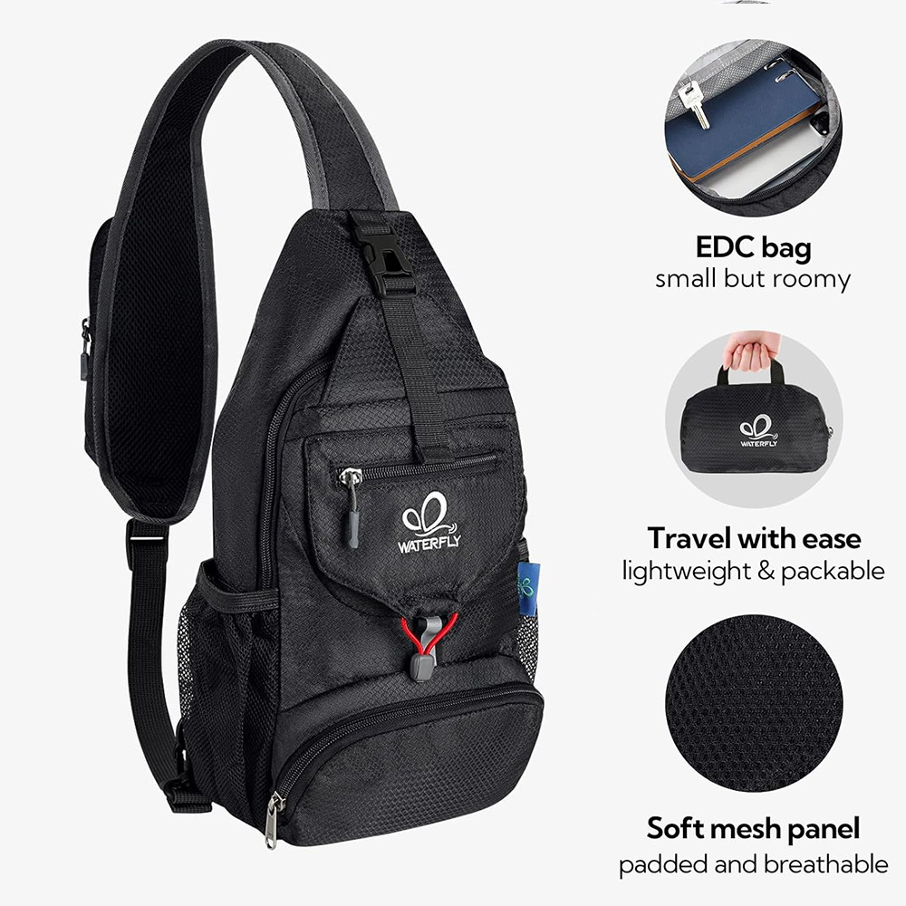 حقيبة صدر WATERFLY كتف صغيرة ع - مراجعة Sling Backpack Shoulder وسعره