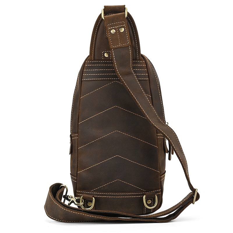 حقيبة صدر للرجال من الجلد الطب - مراجعة Sling Backpack Shoulder وسعره