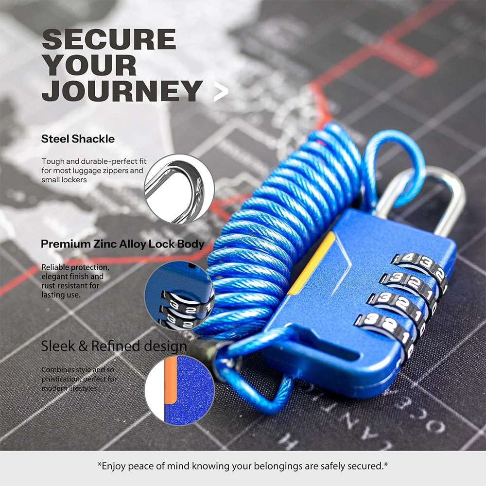 قفل مجمع مكون من 4 أرقام مع كا - مراجعة Travel Backpack Anti Theft وسعره